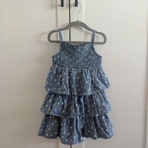 Carter's Denim Blue Star Tiered Ruffle Dress